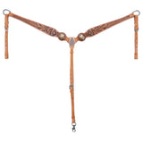 New! Showman Wild Daisy One Ear Headstall and Breastcollar Set - Country Scene Saddlery and Pet Supplies