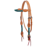 New! Showman Tealwood Mohair Browband Headstall and Breastcollar Set - Country Scene Saddlery and Pet Supplies