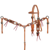 New! Showman Woodland Hide Browband Headstall and Breastcollar Set - Country Scene Saddlery and Pet Supplies