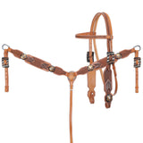 New! Showman Stitch & Weave Browband Headstall and Breastcollar Set - Country Scene Saddlery and Pet Supplies
