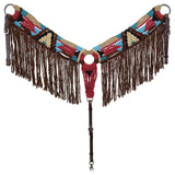New! Showman Desert Blaze Mohair Browband Headstall and Breastcollar Set - Country Scene Saddlery and Pet Supplies