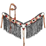 New! Showman Choctaw Mohair One Ear Headstall and Breastcollar Set - Country Scene Saddlery and Pet Supplies