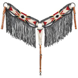 New! Showman Choctaw Mohair One Ear Headstall and Breastcollar Set - Country Scene Saddlery and Pet Supplies