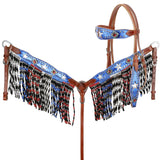 New! Showman Liberty Browband Headstall and Breastcollar Set - Country Scene Saddlery and Pet Supplies