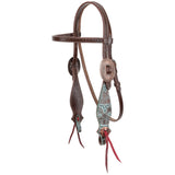 New! Showman Weathered Steer Browband Headstall and Breastcollar Set - Country Scene Saddlery and Pet Supplies