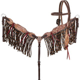 New! Showman Golden Horn Browband Headstall and Breastcollar Set - Country Scene Saddlery and Pet Supplies