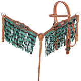 New! Showman Wrangler Twist Browband Headstall and Breastcollar Set - Country Scene Saddlery and Pet Supplies