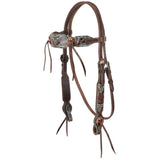 New! Showman Weathered Steer Twist Browband Headstall and Breastcollar Set - Country Scene Saddlery and Pet Supplies