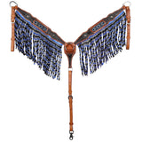 New! Showman Nightshade Beaded Browband Headstall and Breastcollar Set - Country Scene Saddlery and Pet Supplies