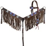 NEW! Showman Lakota Sky Beaded Browband Headstall and Breastcollar Set - Country Scene Saddlery and Pet Supplies