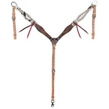 New! Showman Autumn Hide Browband Headstall and Breastcollar Set - Western Headstall & Breastcollar Set