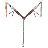 New! Showman Autumn Hide Browband Headstall and Breastcollar Set