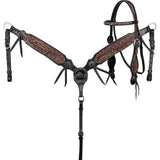 New! Showman Midnight Wing Browband Headstall and Breastcollar Set