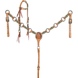 Showman Tribal one ear headstall and breastcollar set with beaded accents