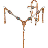 New! Showman® Southern Belle Headstall & Breastcollar Set with Split Reins - Full/Cob - Western Headstall &
