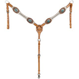 New! Showman® Southern Belle Headstall & Breastcollar Set with Split Reins - Full/Cob - Western Headstall &