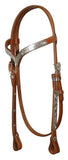Showman ® Leather silver v-brow style headstall - Country Scene Saddlery and Pet Supplies