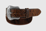 Mens Embossed Leather Hair on Belt - Country Scene Saddlery and Pet Supplies