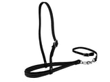 New! Showman Argentina Cow leather Adjustable Noseband and Tiedown - Black - Tie Down Straps