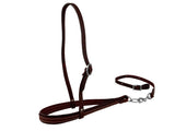 New! Showman Argentina Cow leather Adjustable Noseband and Tiedown - Burgundy - Tie Down Straps