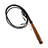 New! 6ft Braided Leather Bull Whip with Wooden Handle - Country Scene Saddlery and Pet Supplies