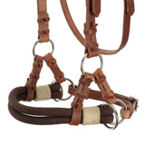 New! Showman Argentina Cow Leather Side Pull with Rope Nose - Country Scene Saddlery and Pet Supplies