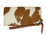 Showman ® Tan and White Printed Hair on Cowhide Clutch - Country Scene Saddlery and Pet Supplies