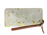 Showman ® White and Gold Printed Hair on Cowhide Clutch - Country Scene Saddlery and Pet Supplies