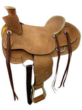 New! Showman Argentina Cow Leather Roughout Western Roper Saddle - 16 Inch - Country Scene Saddlery and Pet Supplies