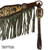 New! DUCK HUNT LEATHER FRINGE BREASTCOLLAR - Country Scene Saddlery and Pet Supplies