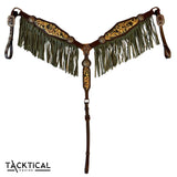 New! DUCK HUNT LEATHER FRINGE BREASTCOLLAR - Country Scene Saddlery and Pet Supplies