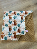 New! PRE-ORDER Minky Blanket - Cactus Highland