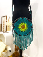 New!Sunflower Tooled Crossbody / BLUE