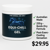 New! EQUI-CHILL Cooling Gel 220GM - Country Scene Saddlery and Pet Supplies