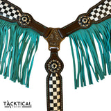 New! FINISH LINE LEATHER FRINGE BREASTCOLLAR - Country Scene Saddlery and Pet Supplies