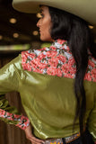 New! FIRST DATE & OLIVE SPARKLE PERFORMANCE RODEO SHIRT - Country Scene Saddlery and Pet Supplies
