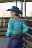 FLORAL & TURQUOISE SPARKLE PERFORMANCE RODEO SHIRT - Country Scene Saddlery and Pet Supplies