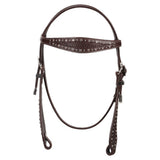 New! Fort Worth Basket Weave Jewel Headstall - Brown - Country Scene Saddlery and Pet Supplies
