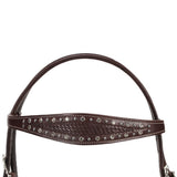 New! Fort Worth Basket Weave Jewel Headstall - Brown - Country Scene Saddlery and Pet Supplies
