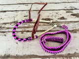 New! Braided Nylon Rope Noseband and Nylon Tie Down- Pink - Country Scene Saddlery and Pet Supplies