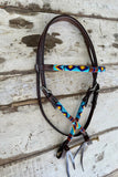 New! TRuby Rose Beaded Browband Bridle – Turquoise - Country Scene Saddlery and Pet Supplies