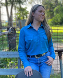 L1477B - New! Denver Blue Ladies Work Shirt - Country Scene Saddlery and Pet Supplies
