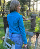 L1477B - New! Denver Blue Ladies Work Shirt - Country Scene Saddlery and Pet Supplies