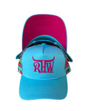 New! P4179 - RHW Cactus Turq & Pink P/Tail Trucker Cap - Country Scene Saddlery and Pet Supplies