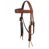New! Showman Saddle Stitch Browband Headstall - Country Scene Saddlery and Pet Supplies