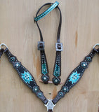 NEW! Showman® One Ear headstall and breast collar set with bling - Country Scene Saddlery and Pet Supplies