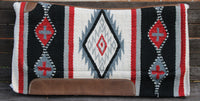 Showman ® 36” X 34” Wool Top Contoured Memory Felt Bottom Saddle Pad – Navajo Diamond Red/ Black