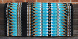 New! 36" X 34" Wool Saddle Blanket with blue accents - Country Scene Saddlery and Pet Supplies
