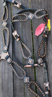 New! Showman ® Black leather headstall.