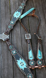 NEW! Showman® One Ear headstall and breast collar set with bling - Country Scene Saddlery and Pet Supplies